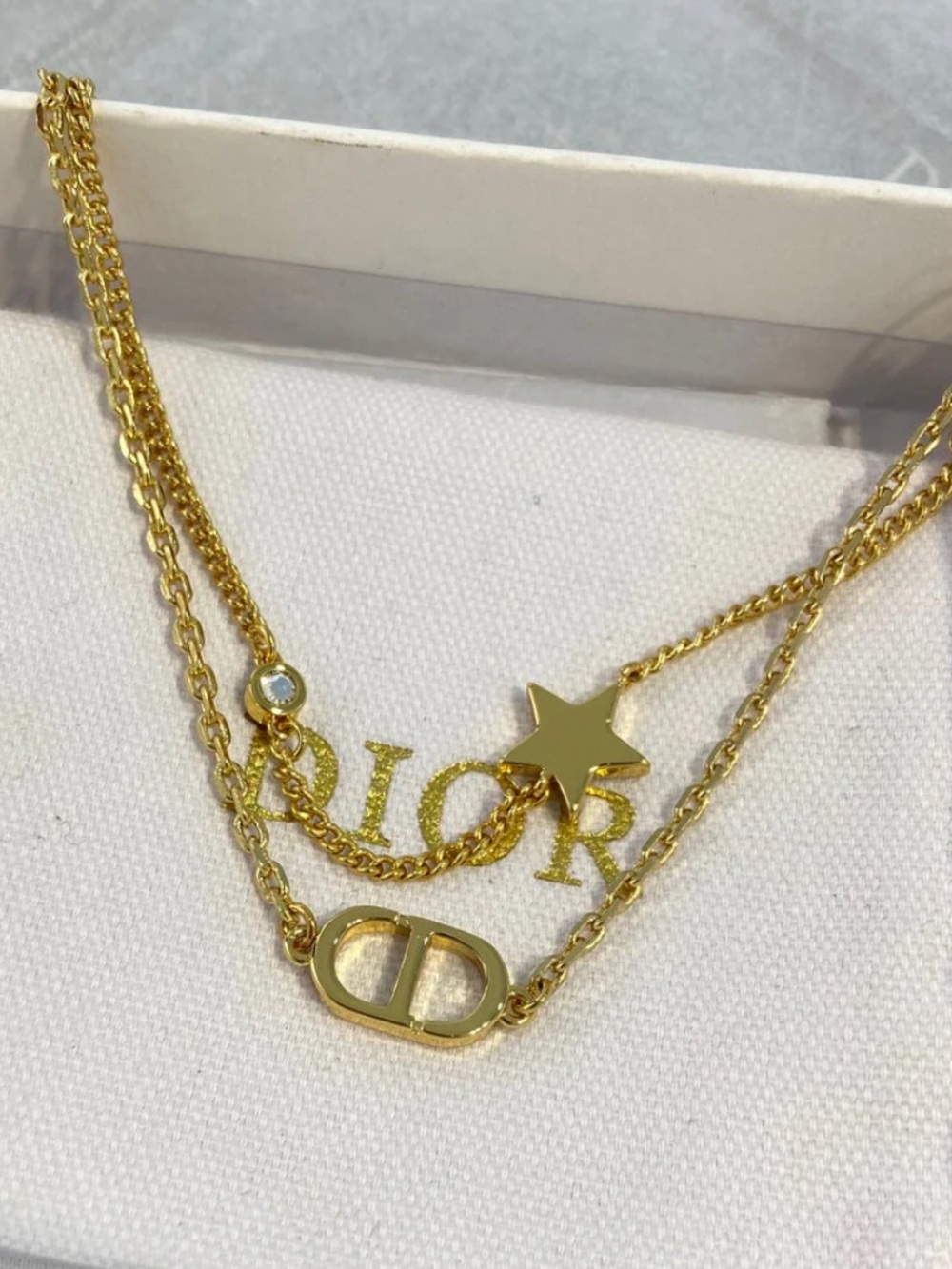Dior doubled chain necklace